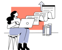 kvinde der udgiver en bog online