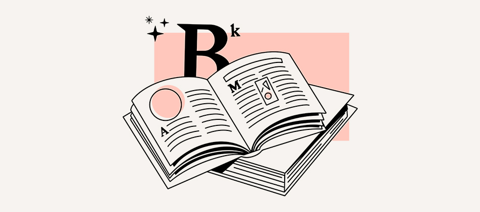 Illustration af et bogblokdesign