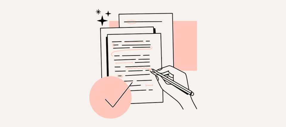 Eksempel på en tekstkorrektur